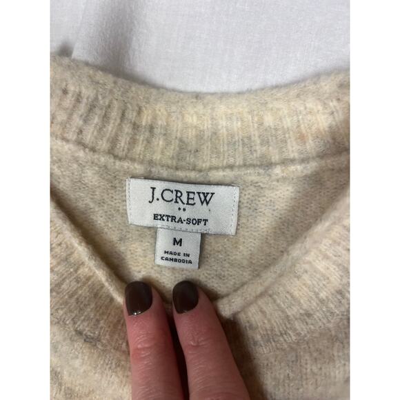 J. Crew Cream Color Block Extra-Soft Sweater M - Picture 5 of 9